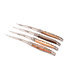 Laguiole en Aubrac 4 steakmessen houtvariaties (olijfhout, wenge, thuya en notelaar) - mat