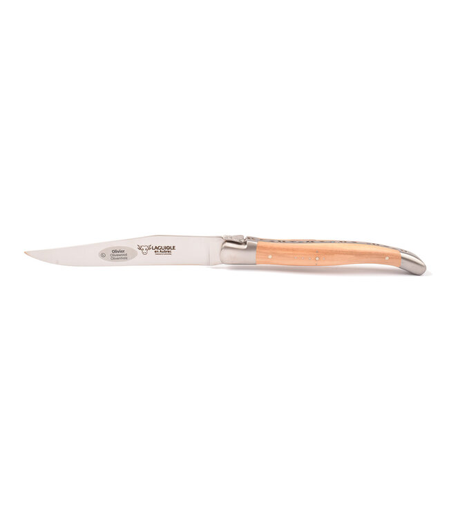 Laguiole en Aubrac 4 steakmessen houtvariaties (olijfhout, wenge, thuya en notelaar) - mat