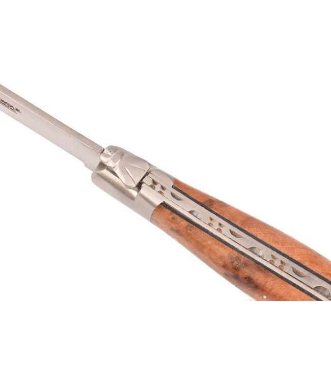 Laguiole en Aubrac 4 steakmessen houtvariaties (olijfhout, wenge, thuya en notelaar) - mat