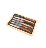 Laguiole en Aubrac 6 steakmessen Prestige houtvariaties - plein manche