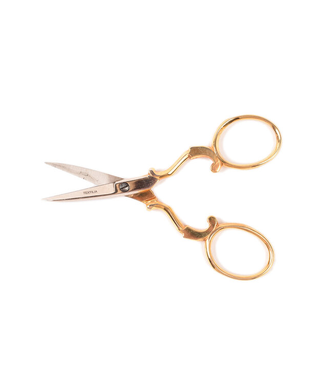 Textilia vergulde borduurschaar met hartmotief - 9,5 cm