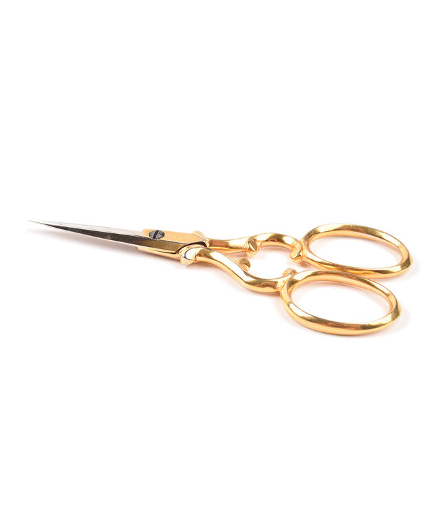 Textilia vergulde borduurschaar met hartmotief - extra fijn - 9,5 cm
