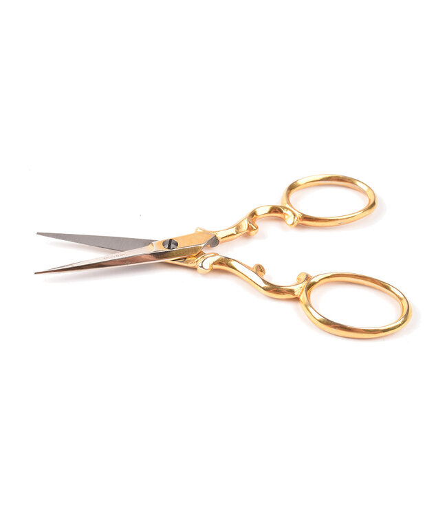 Textilia vergulde borduurschaar met hartmotief - extra fijn - 9,5 cm