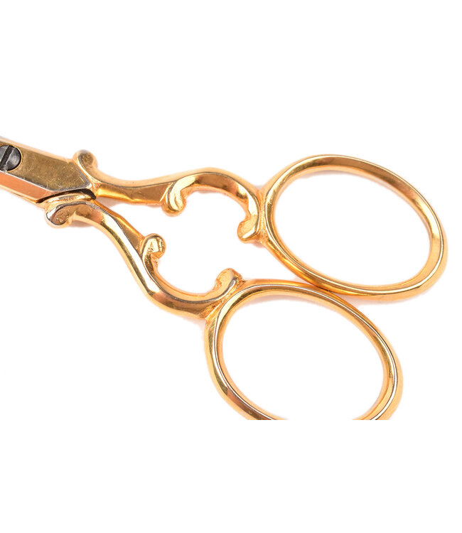 Textilia vergulde borduurschaar met hartmotief - extra fijn - 9,5 cm