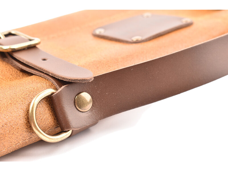 Crafted messentas - leder bruin - voor 7 messen