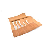 Crafted messentas - leder bruin - voor 7 messen