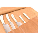 Crafted messentas - leder bruin - voor 7 messen