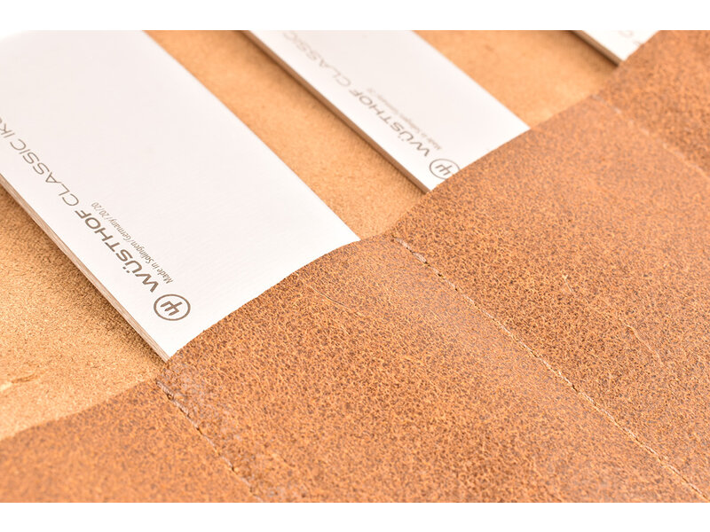 Crafted messentas - leder bruin - voor 7 messen