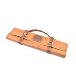 Crafted messentas - leder bruin - voor 7 messen