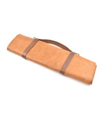 Crafted messentas - leder bruin - voor 7 messen
