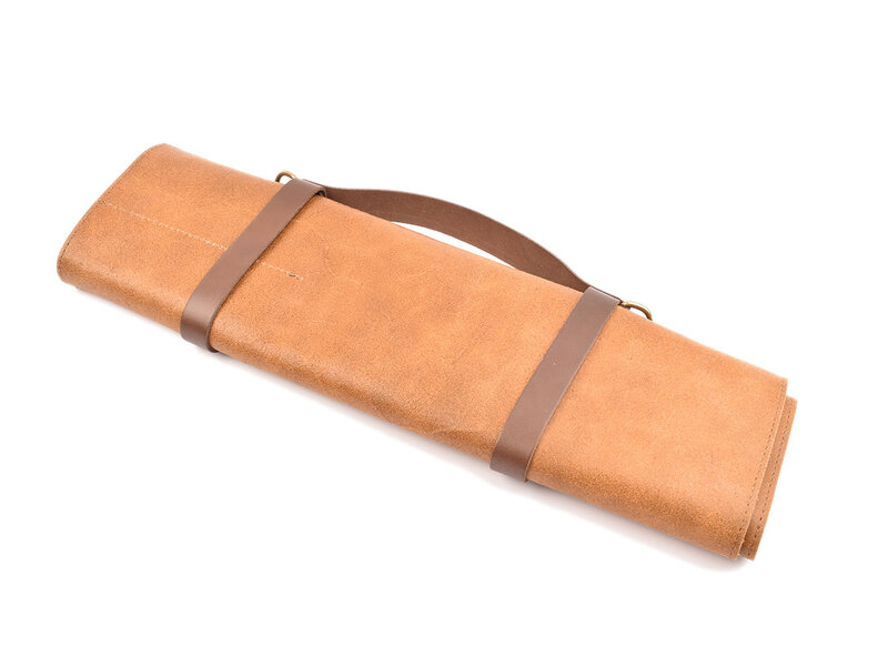 Crafted messentas - leder bruin - voor 7 messen