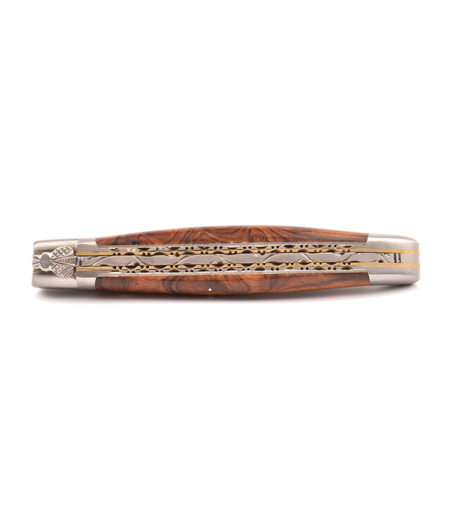 Laguiole en Aubrac 12cm ijzerhout - double platines - laiton - mat
