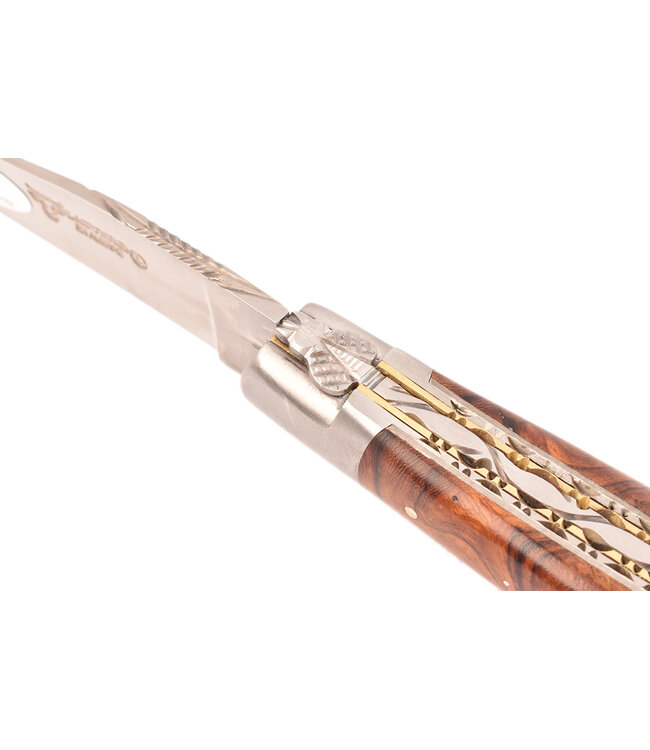 Laguiole en Aubrac 12cm ijzerhout - double platines - laiton - mat