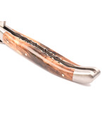 Laguiole en Aubrac Belle Pièce - 12cm loupe de marronnier - platines guillochées