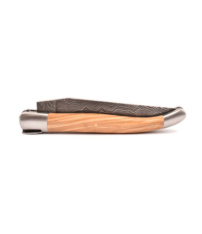Laguiole en Aubrac Belle Pièce - 12cm olijfhout - speciale bij - damast balbach - mat