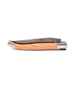 Laguiole en Aubrac Belle Pièce - 12cm olijfhout - speciale bij - damast balbach - mat