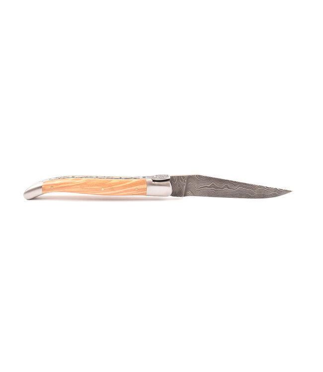 Laguiole en Aubrac Belle Pièce - 12cm olijfhout - speciale bij - damast balbach - mat