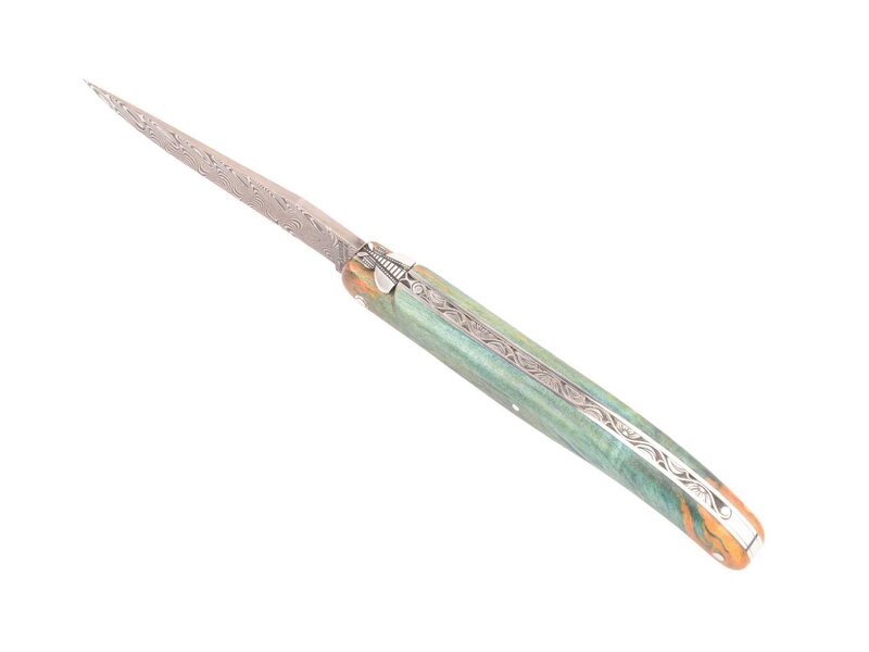 Laguiole en Aubrac Belle pièce 2024/2 - 12cm loupe de marronnier - damast balbach