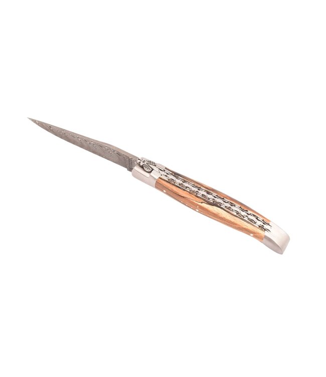 Laguiole en Aubrac 12cm bois d' aubrac - damast - double platines