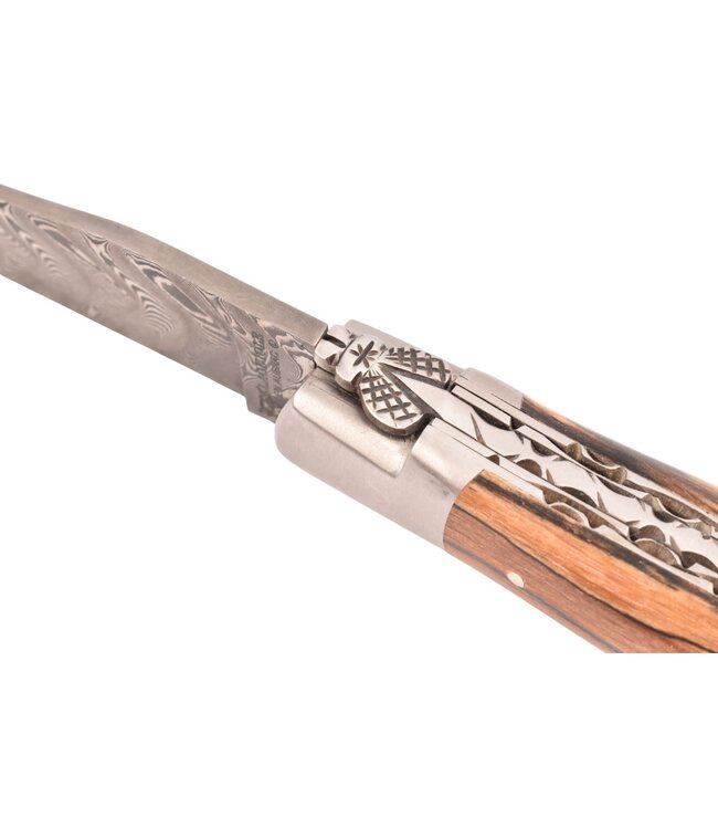 Laguiole en Aubrac 12cm bois d' aubrac - damast - double platines