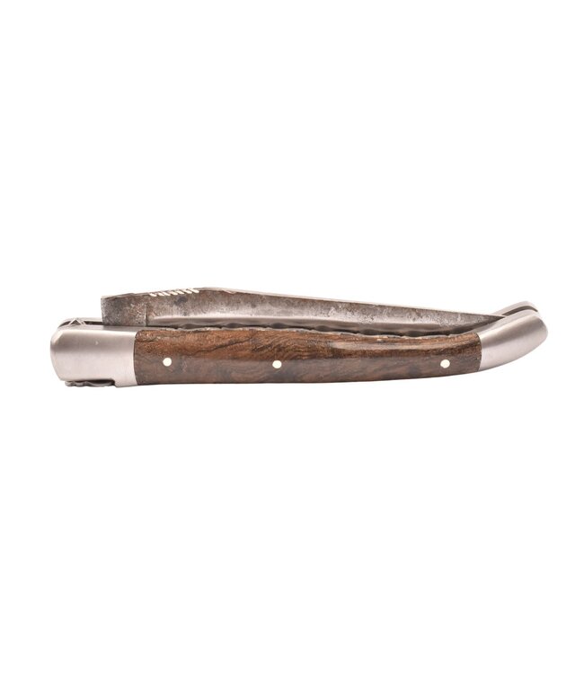 Laguiole en Aubrac 12cm ziricote - double platines - brut de forge - mat