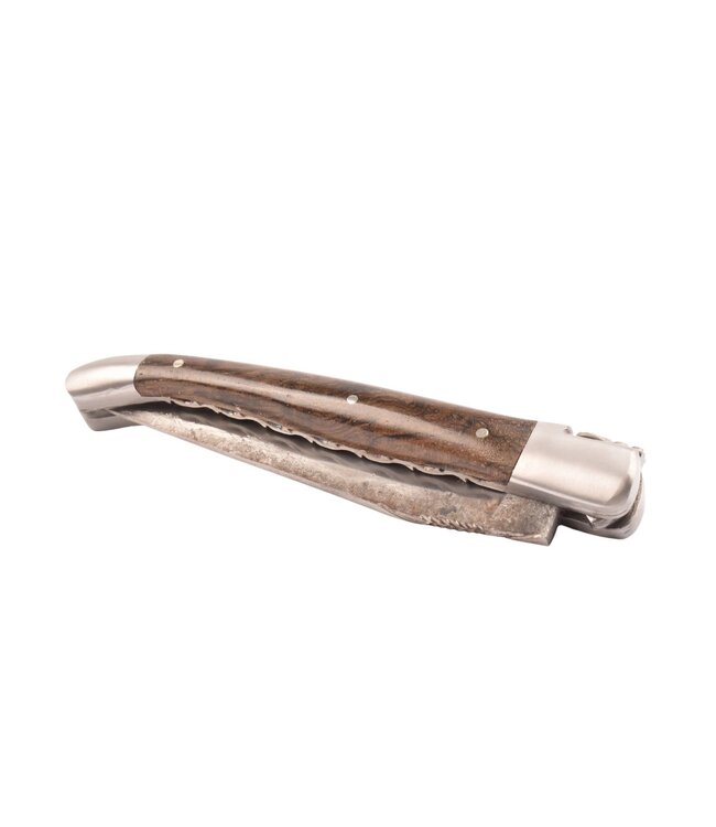 Laguiole en Aubrac 12cm ziricote - double platines - brut de forge - mat