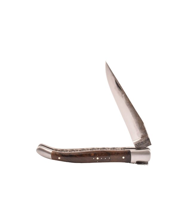 Laguiole en Aubrac 12cm ziricote - double platines - brut de forge - mat