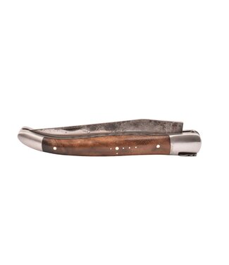 Laguiole en Aubrac 12cm wortelhout van walnoot - brut de forge - double platines - mat