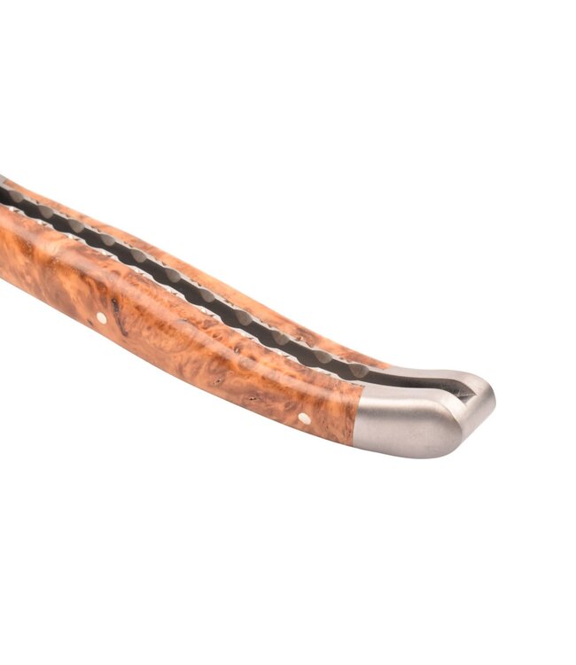 Laguiole en Aubrac 12cm loupe d'amboine - platines guillochées - mat