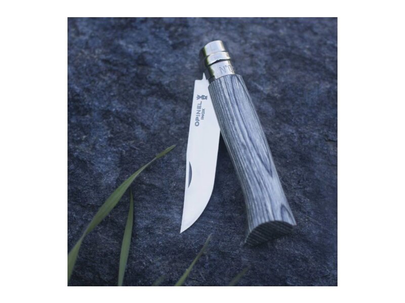 Opinel N°08 met heft in gelamineerd berkenhout grijs