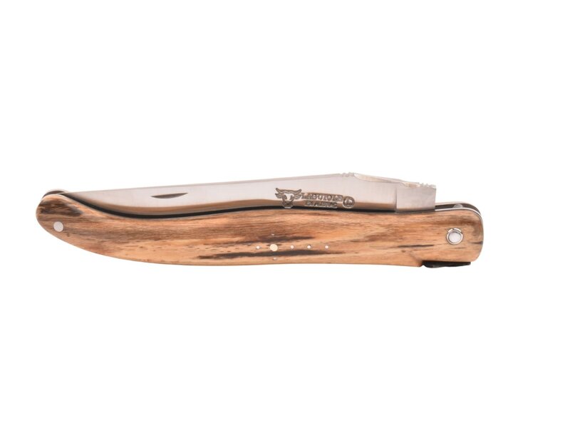 Laguiole en Aubrac Belle pièce 2024/10 - 12cm bois d'aubrac - platines guillochées - plein manche