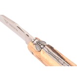 Laguiole en Aubrac Belle pièce 2024/10 - 12cm bois d'aubrac - platines guillochées - plein manche
