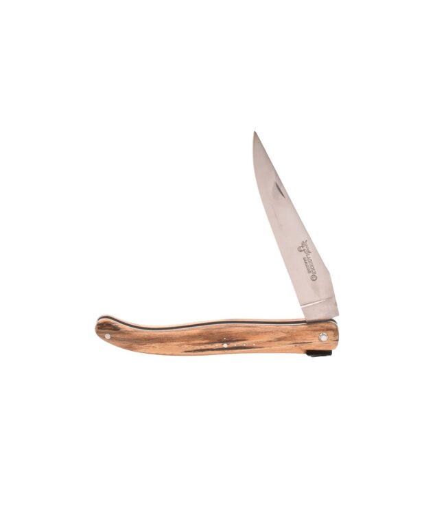 Laguiole en Aubrac Belle pièce - 12cm hout uit Aubrac - platines guillochées - plein manche - mat