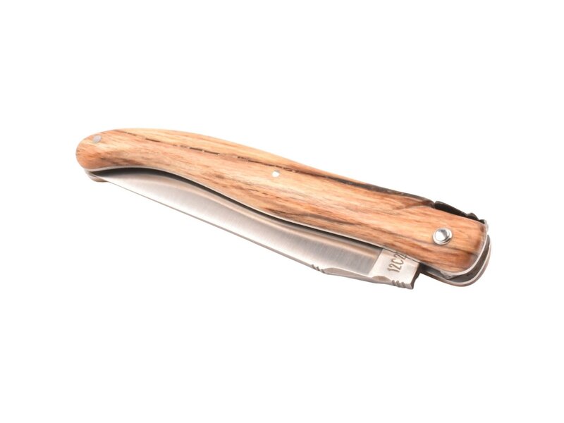Laguiole en Aubrac Belle pièce 2024/10 - 12cm bois d'aubrac - platines guillochées - plein manche