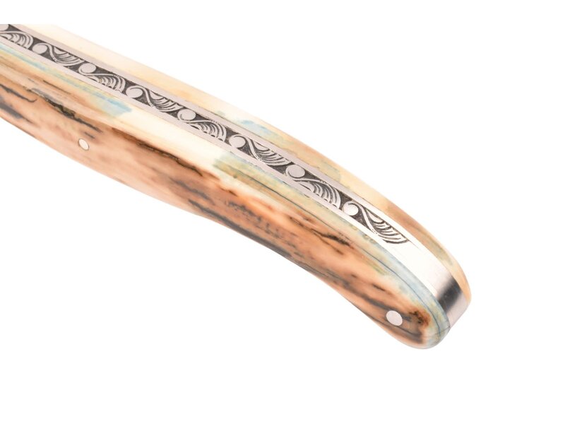 Laguiole en Aubrac Belle pièce 2024/9 - 12cm croute d'ivoire - damast