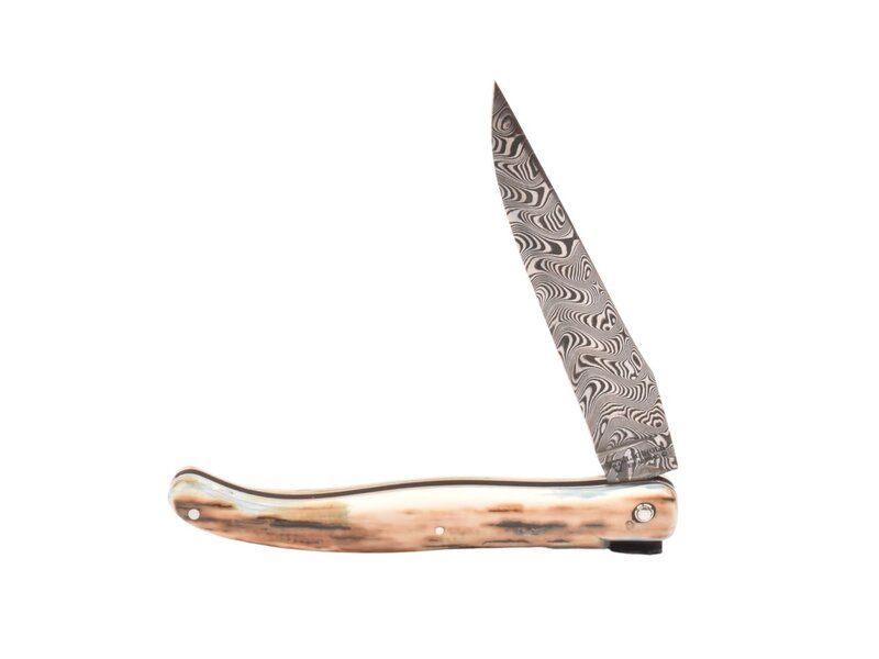 Laguiole en Aubrac Belle pièce 2024/9 - 12cm croute d'ivoire - damast