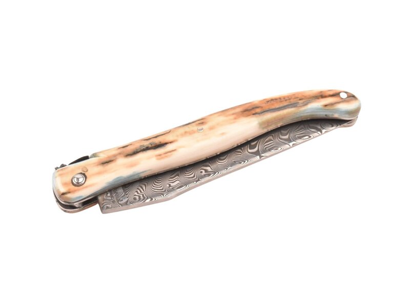 Laguiole en Aubrac Belle pièce 2024/9 - 12cm croute d'ivoire - damast