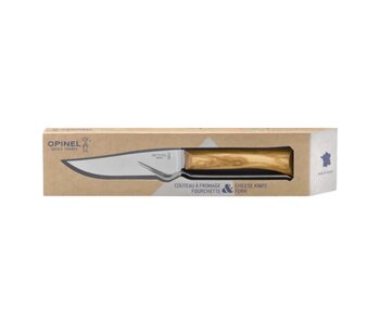 Opinel kaasset met kaasmes in olijfhout en kaasvork in rvs