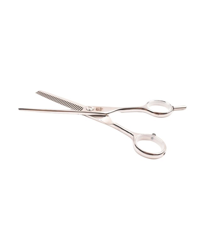 Cerena effileer/coupeschaar met enkele vertanding in mat roestvrij staal