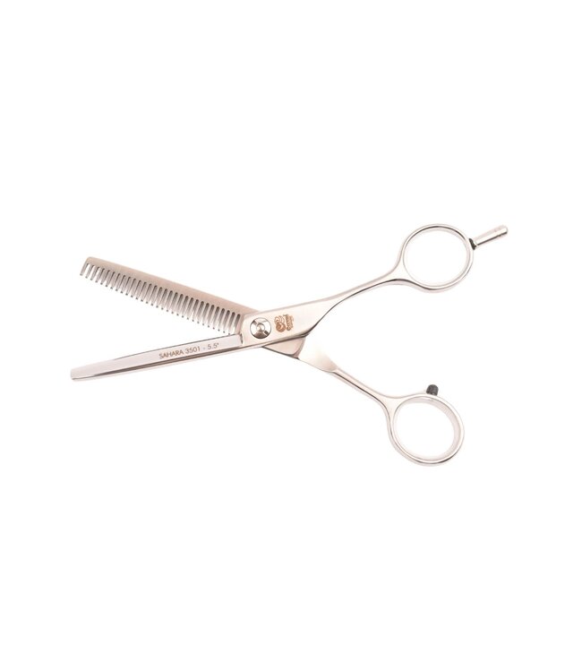 Cerena effileer/coupeschaar met enkele vertanding in mat roestvrij staal