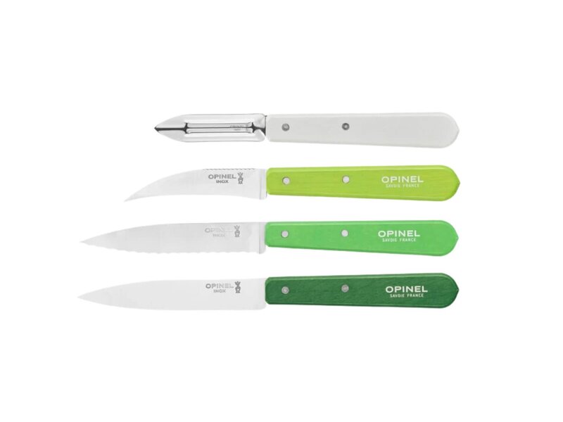 Opinel Les Essentiels du Cuisinier in verschillende kleuren ('Primavera’)