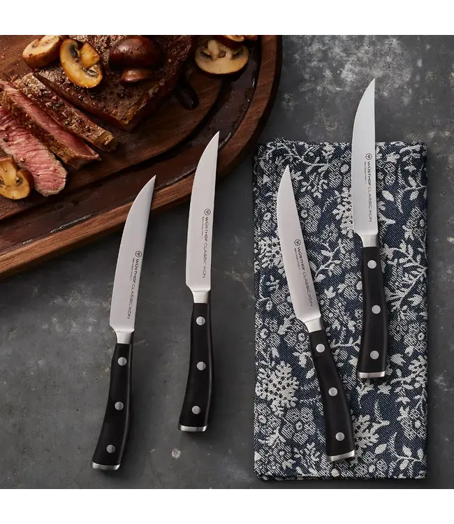 Wusthof Classic Ikon steakmessen zwart 4 stuks