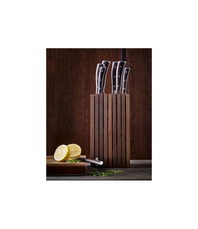 Wusthof messenblok met houten latjes voor 12 messen en wetstaal