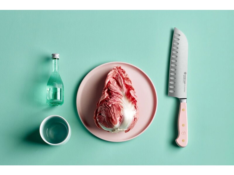 Wusthof Pink Himalayan Salt santoku met kuiltjes 17cm