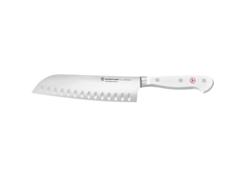 Wusthof Classic White santoku met kuiltjes 17cm