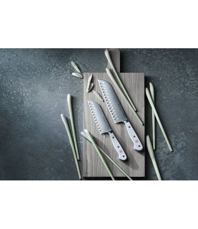 Wusthof Classic White santoku met kuiltjes 17cm