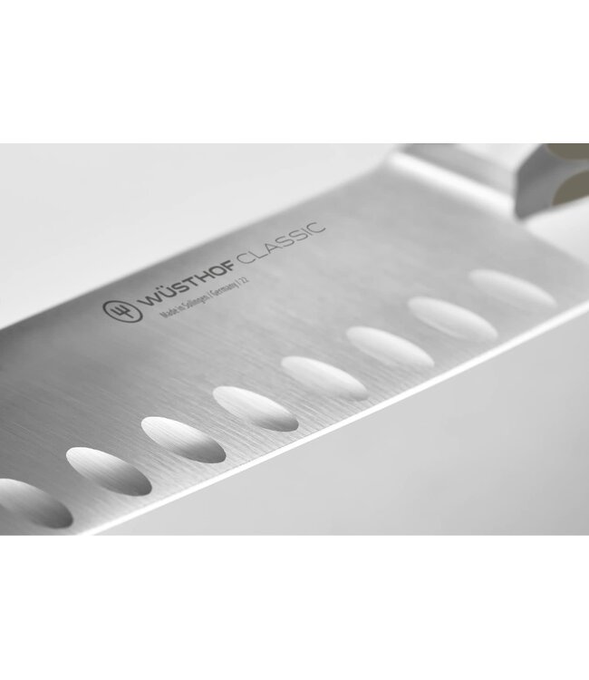 Wusthof Classic White santoku met kuiltjes 17cm
