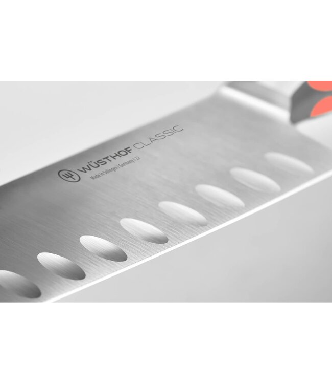 Wusthof Santoku 17cm met kuiltjes Coral Peach