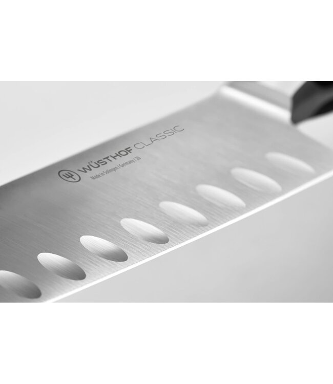 Wusthof Classic Velvet Oyster santoku met kuiltjes 17cm