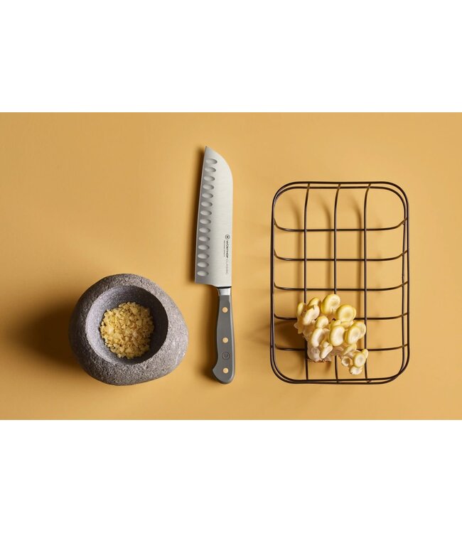 Wusthof Classic Velvet Oyster santoku met kuiltjes 17cm
